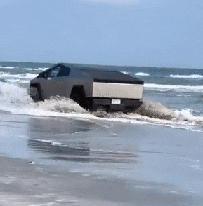 테슬라 사이버트럭 바다