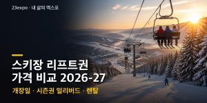 스키장 리프트권·시즌권 가격 비교 2026-27 — 13곳 개장일, X6+ 통합권 599,000원, 얼리버드 마감일